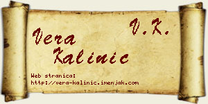Vera Kalinić vizit kartica